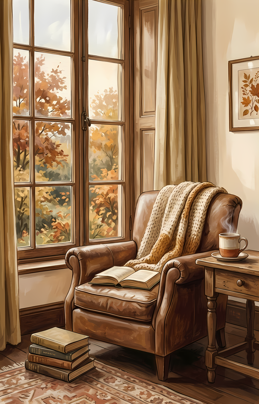 Reading Nook Canvas | Cozy Book Lover Wall Art