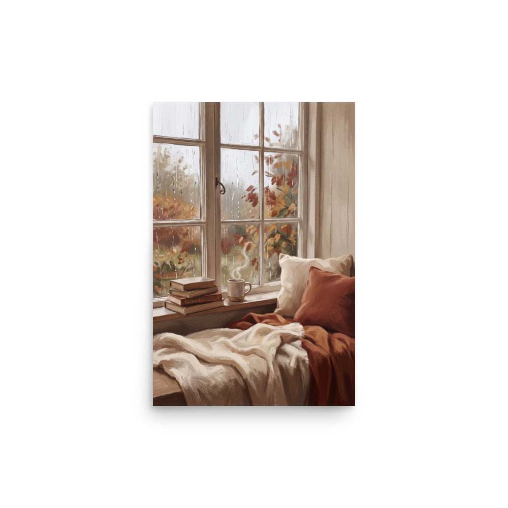 Rainy Window Reading Art Print